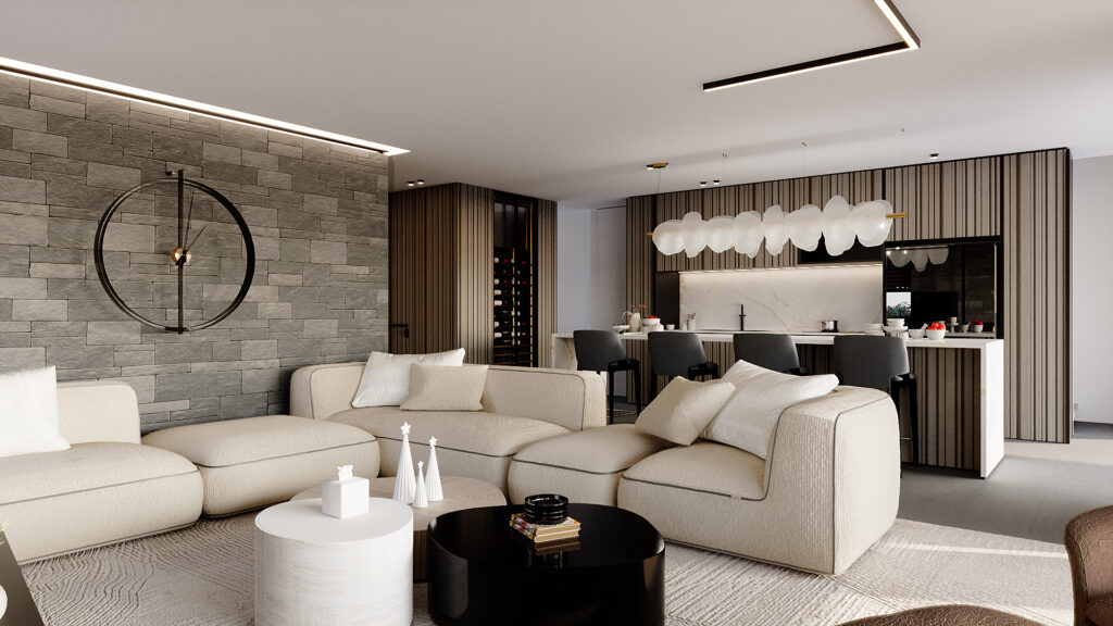 modern interior in luxury villas