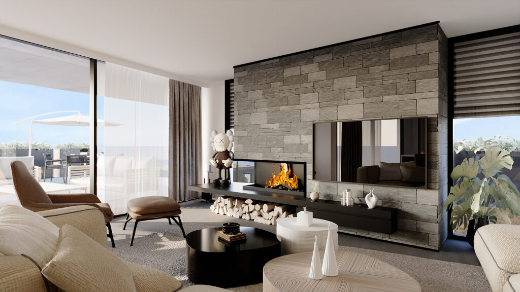 modern interior in luxury villas