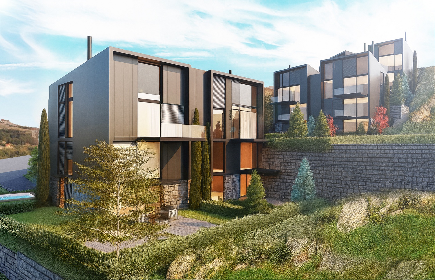 Modern luxury real estate property in Lebanon with a vast garden
